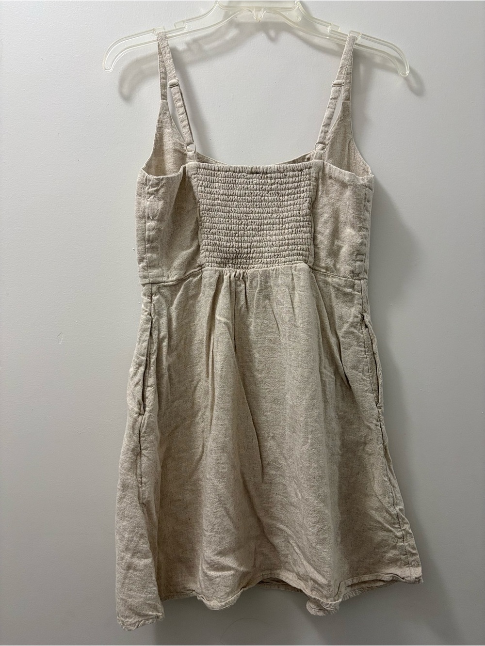 Old Navy Cream Linen-Blend Mini Dress - Picture 3 of 4
